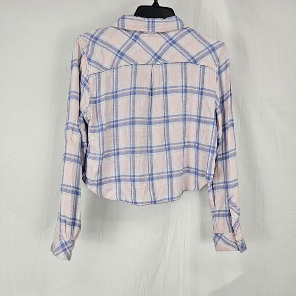 Rails Moyenne Button Down Women's Size Medium Pink Blue Plaid Top Shirt - Picture 4 of 7